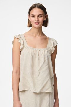 Pieces Top de linho de al&ccedil;as