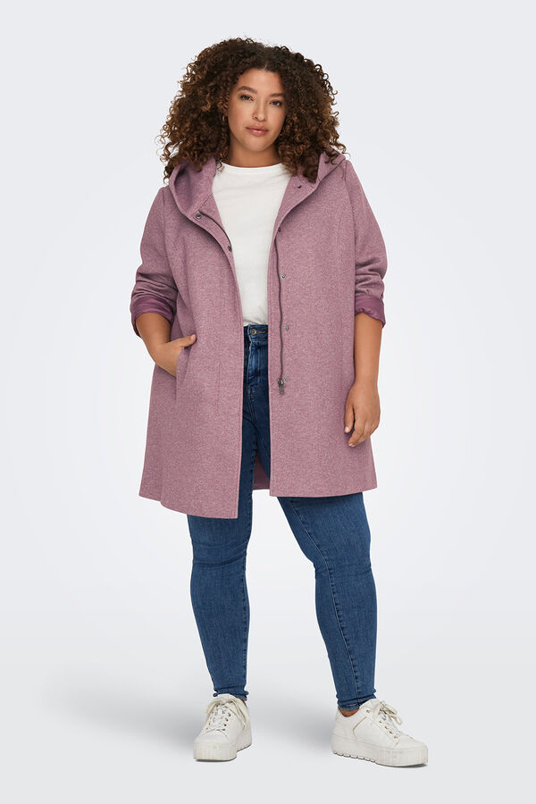 Only Carmakoma Abrigo midi de pa&ntilde;o talla grande rosa