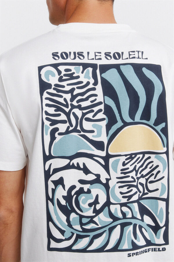 Springfield Springfield logo collage T-shirt beige