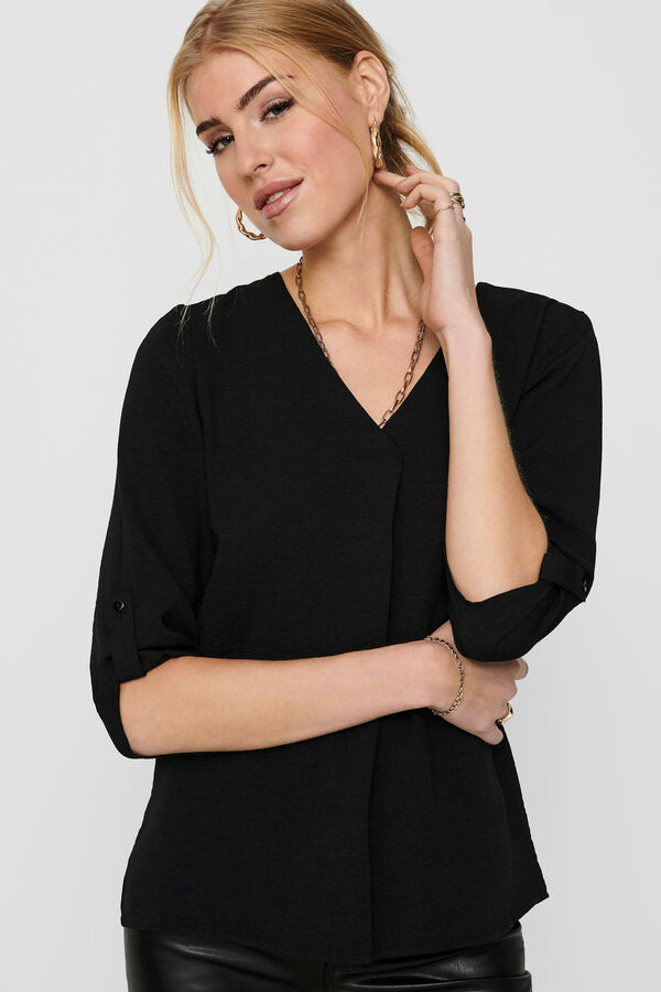 Springfield 3/4-length sleeve blouse black
