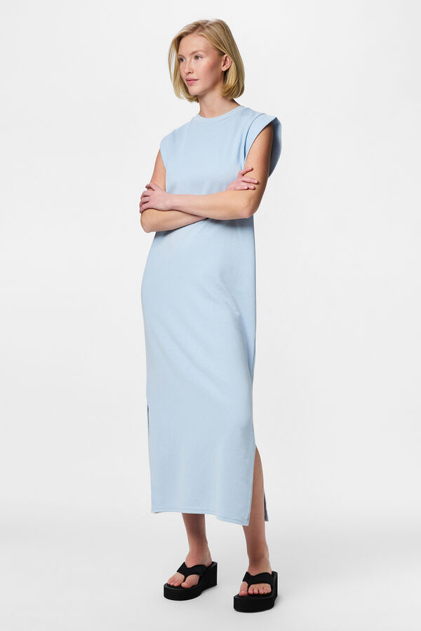 Pieces Cotton long dress blue