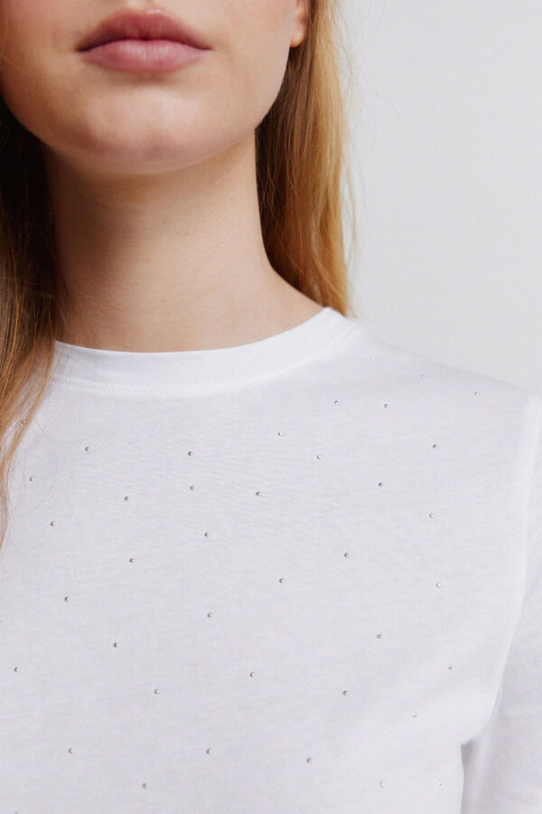 Springfield T-shirt &agrave; manches courtes &agrave; pois blanc