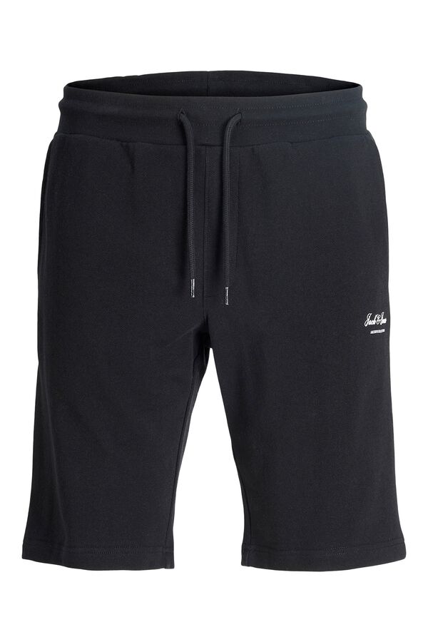 Jack & Jones Regular fit fleece Bermuda shorts black
