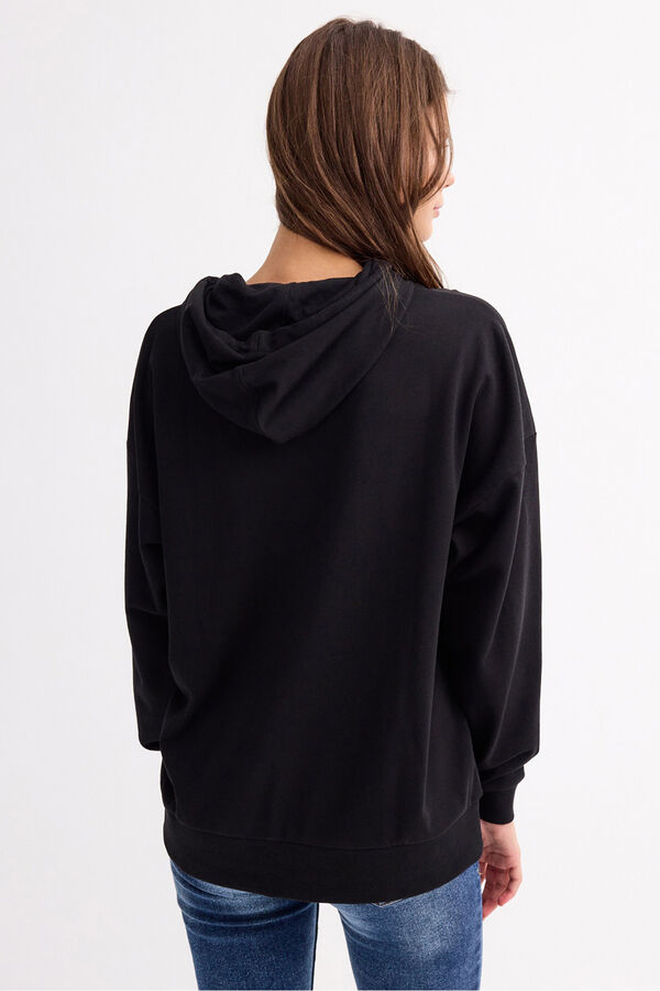 Inside Sudadera Bolsillo Canguro Con negro