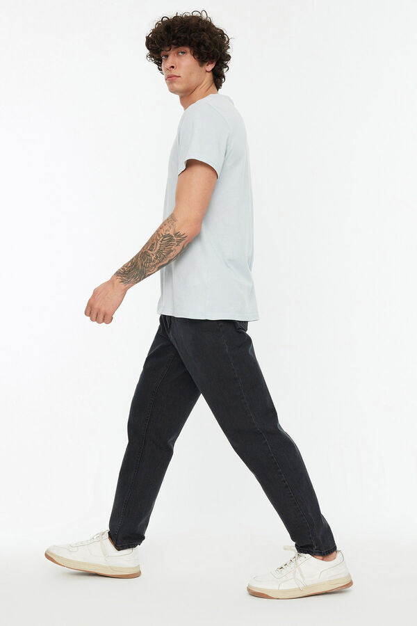 Trendyol Jeans retos de corte relaxado preto