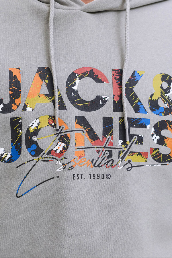 Jack & Jones Sudadera regular fit estampada gris