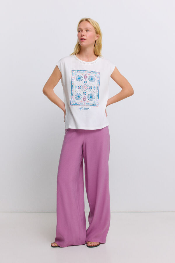 Springfield T-shirt de manga curta estampada branco