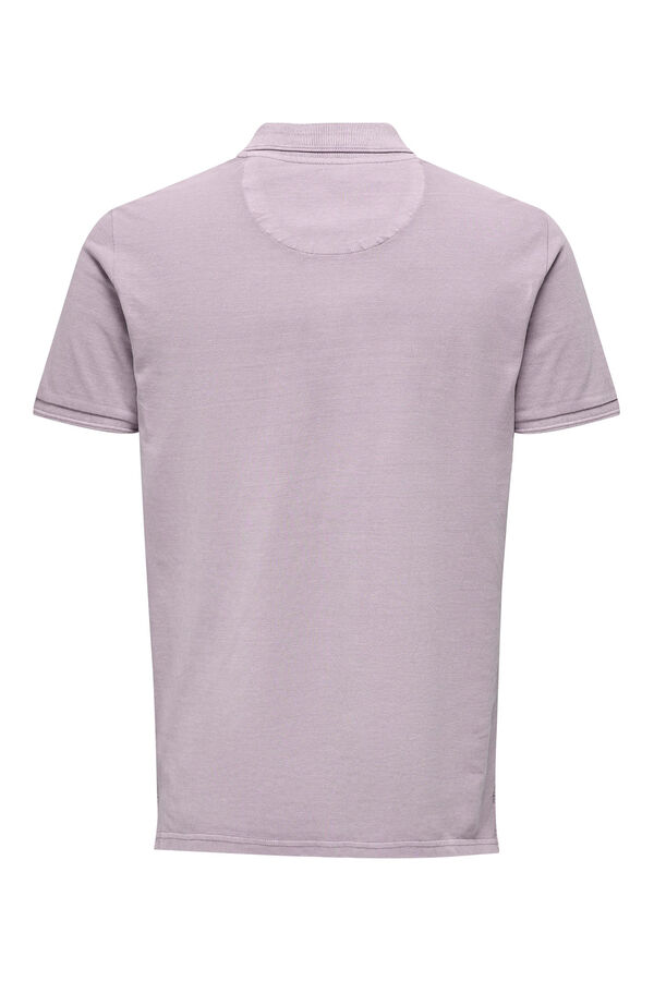 Only & Sons Polo piqu&eacute; b&aacute;sico morado/lila