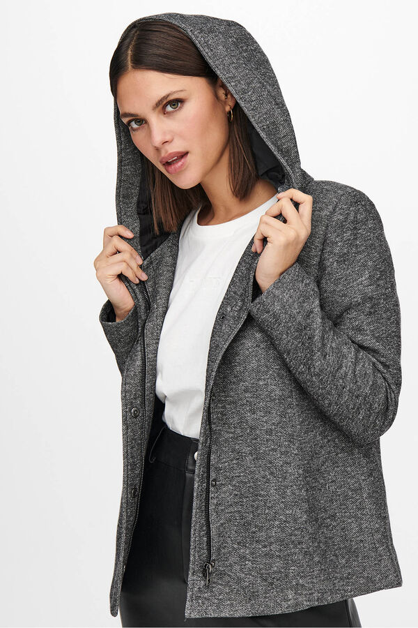 Only Short coat with hood grey