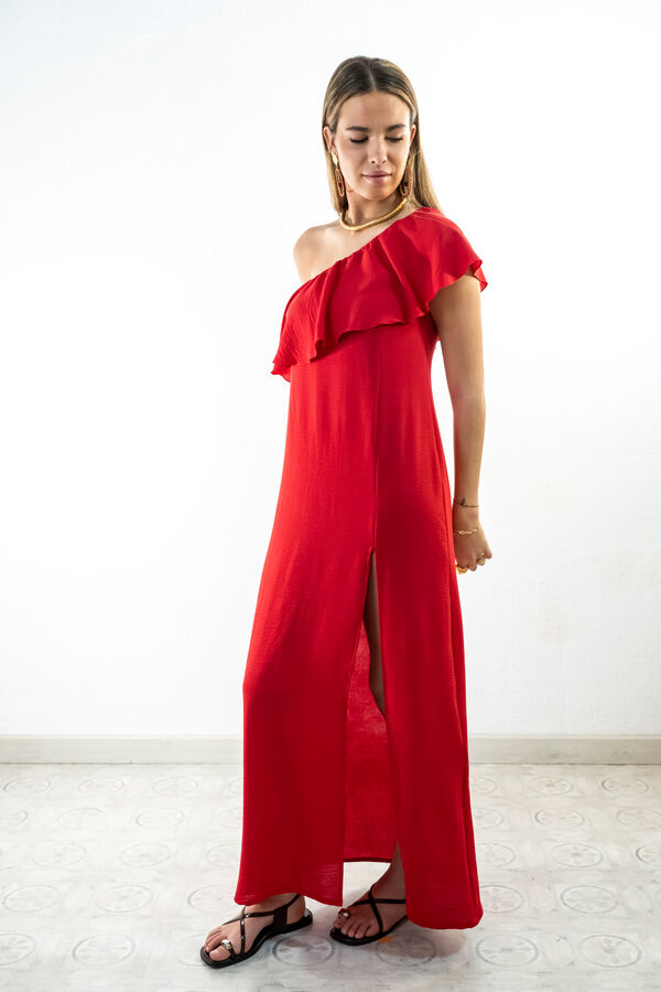 Cul Sac Vestido largo asim&eacute;trico blanco