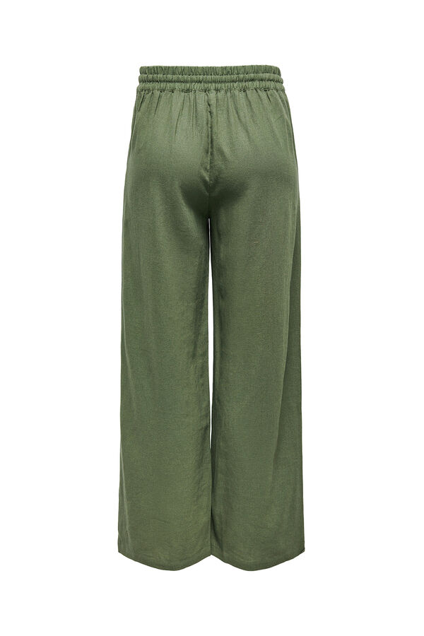 JDY Pantal&oacute;n largo lino verde