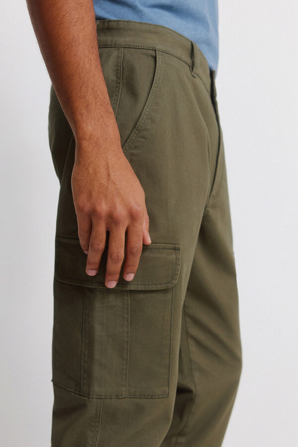 Springfield Slim fit cargo comfort trousers printed
