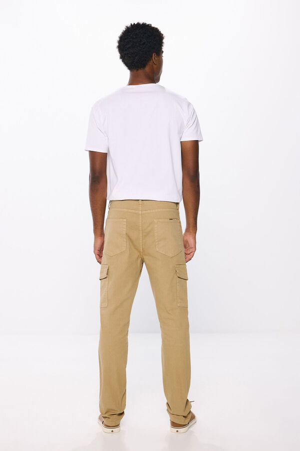 Springfield Pantalon cargo délavé coupe slim beige moyen