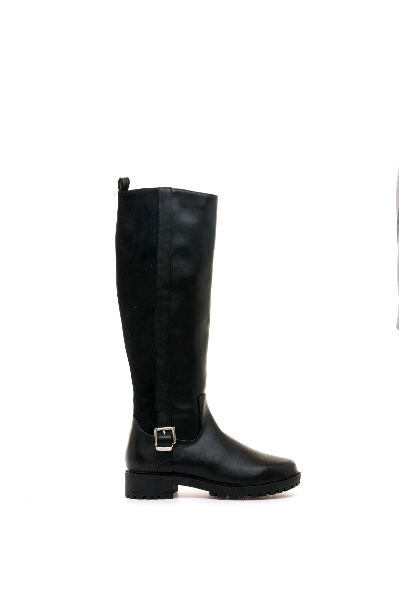 MTNG Botas de cano alto biker com fivela e sola dentada