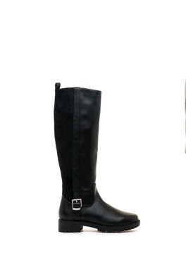 Botas altas biker hebilla y suela dentada