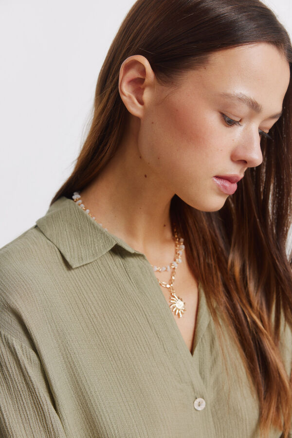 Springfield Striped long sleeve shirt beige