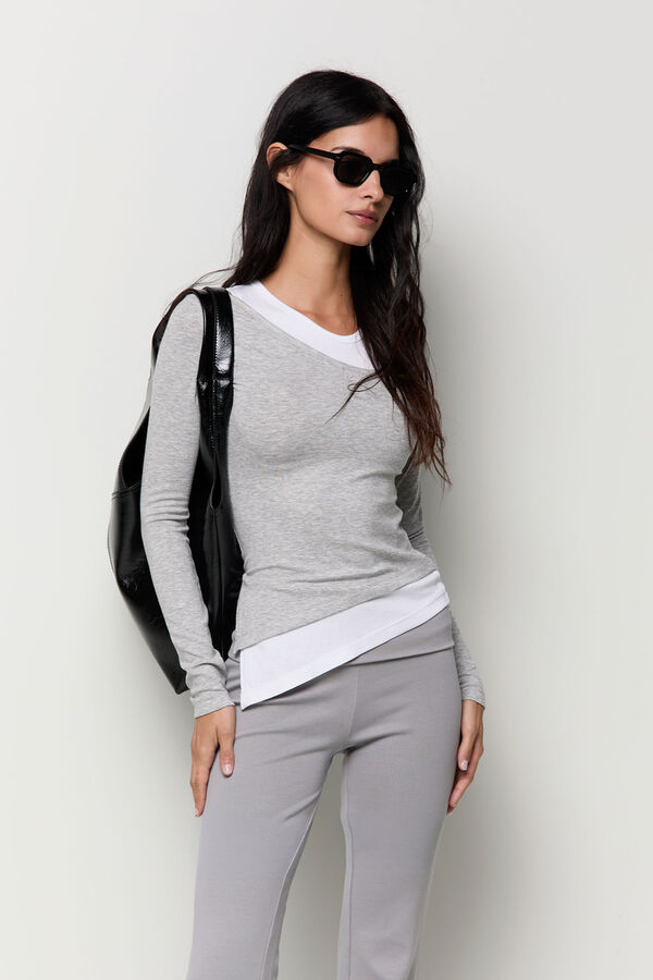 Balmohk Pantal&oacute;n acampanado cintura gris