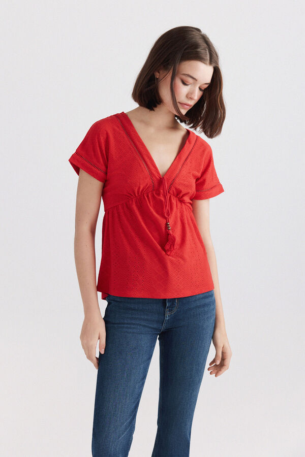 Springfield Vest top with ruffles burgundy