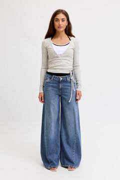 Jack & Jones Cal&ccedil;as jeans wide leg de cintura m&eacute;dia