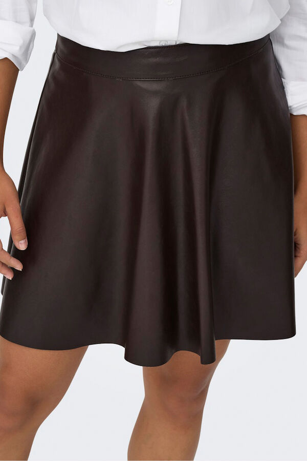 Only Short vegan leather skirt nude