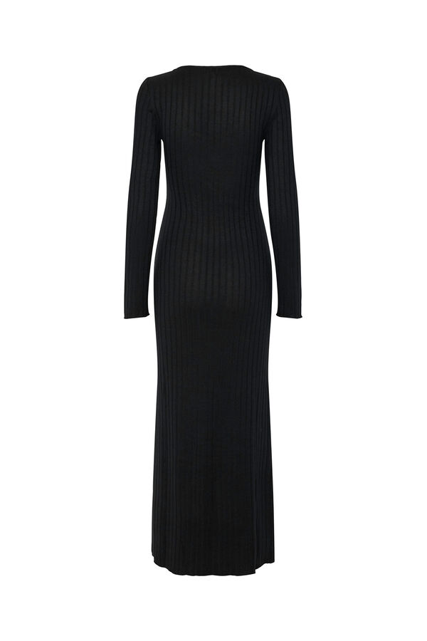 Pieces Langes Strickkleid Schwarz