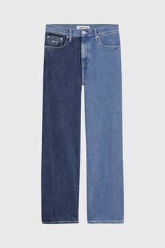 Springfield Claire" denim trousers with loose fit and medium rise. steel blue