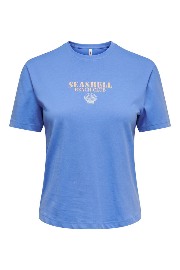 Only T-shirt estampado nas costas azul