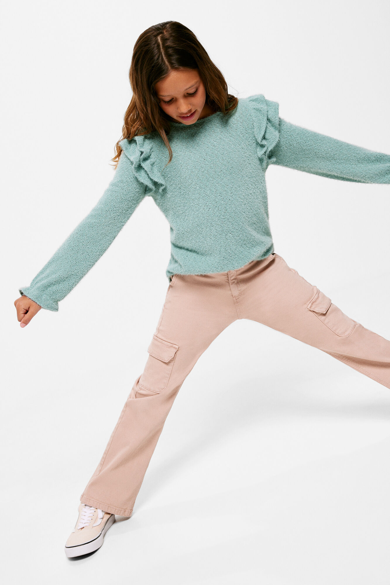 Springfield Damen Chenille-Pullover – Langärmlig, Mit Gesticktem Schriftzug, Weicher Stoff