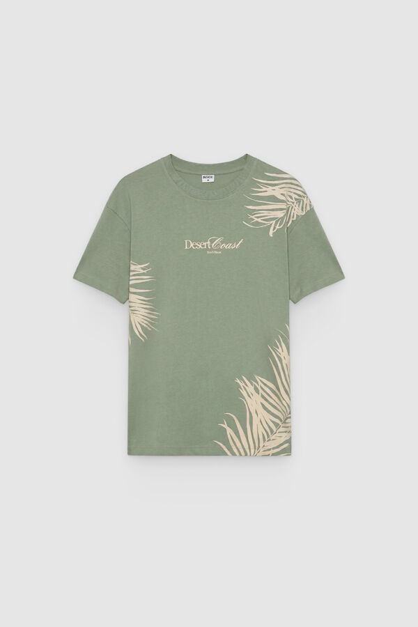 Inside T-shirt de manga curta tropical verde