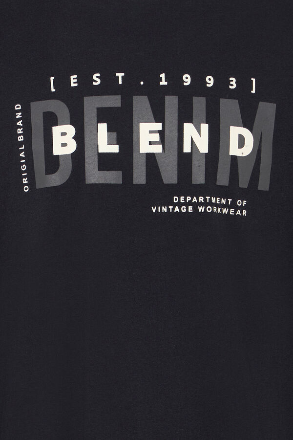 Blend Camiseta manga comprida com logo  preto