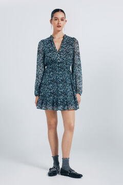 Springfield Kratka haljina od &scaron;ifona sa žabicama 