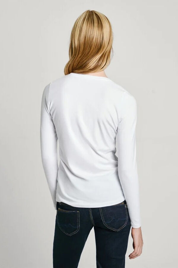 Pepe Jeans Basic long sleeve T-shirt with front logo white