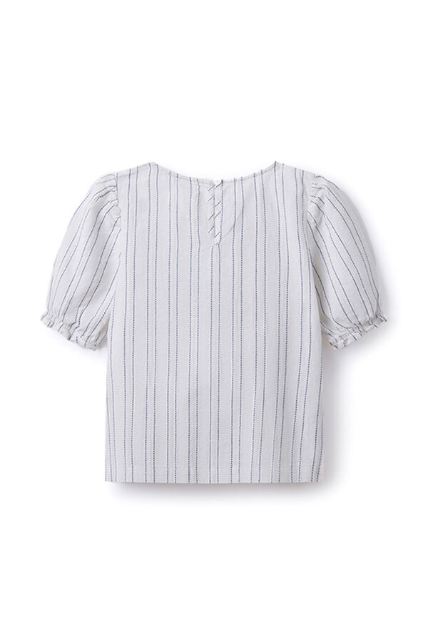 Springfield Prugasta bluza od lana za devojčice bela