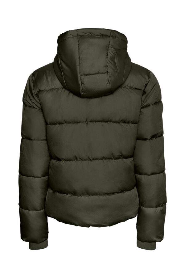 Pieces Puffer short coat with hood printed