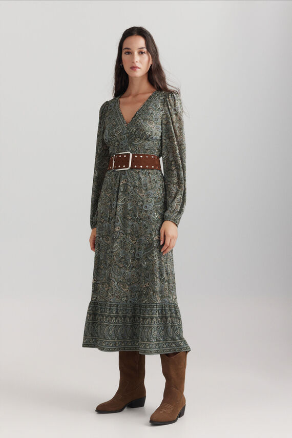 Vestido midi paisley