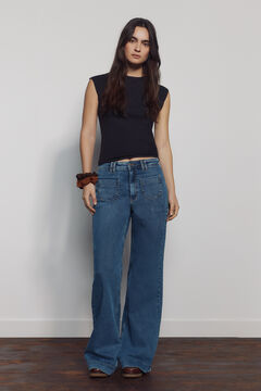 Springfield Jeans super flare de talle alto