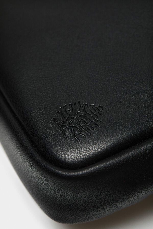 Springfield Mittelgroße Tasche überkreuzt in Lederoptik schwarz