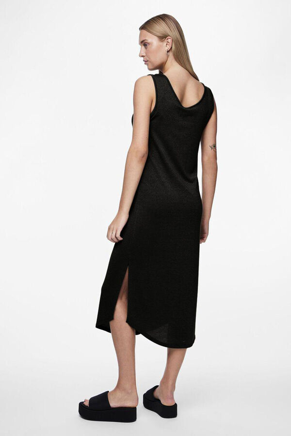 Pieces Fluid midi dress with lurex black