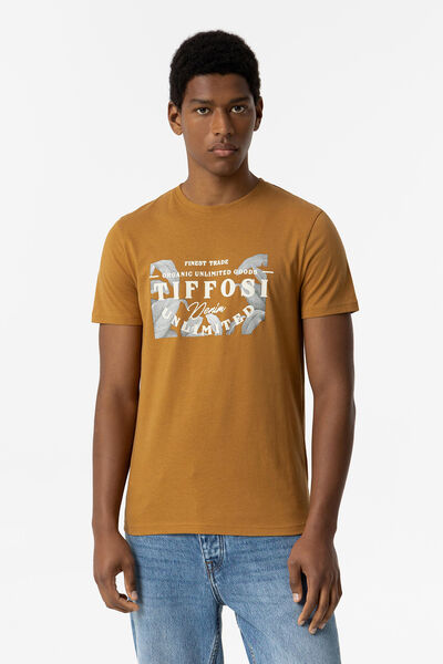 Springfield T-shirt with front print tan