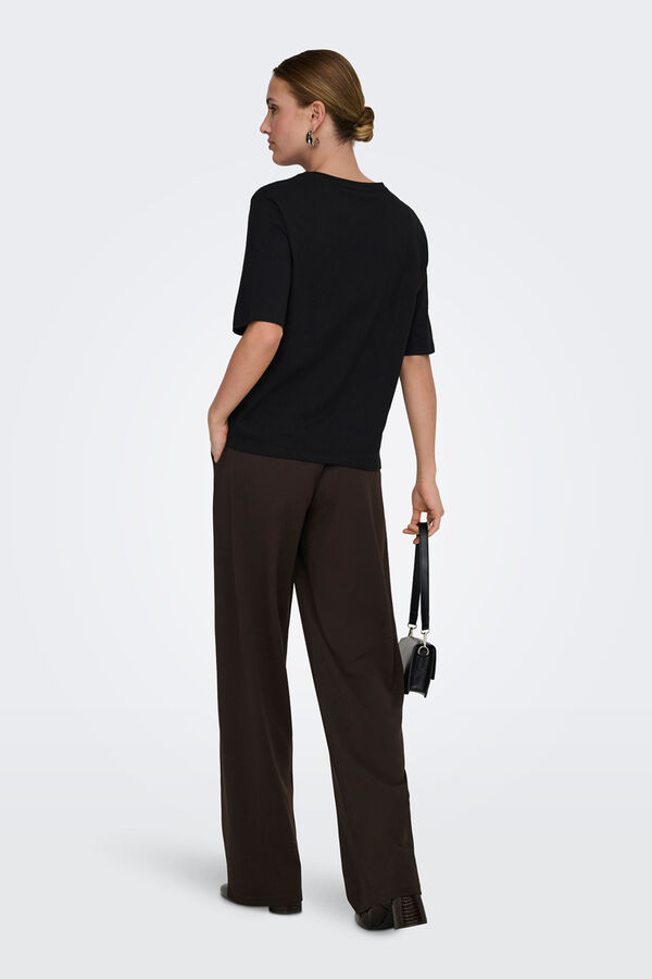 JDY Wide-leg long trousers nude