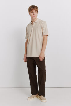 Springfield Piqu&eacute; zip regular fit polo shirt