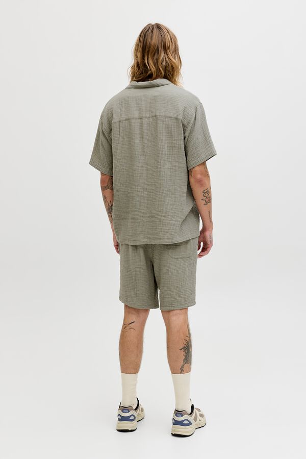 Jack & Jones Bermuda relaxed fit seersucker verde