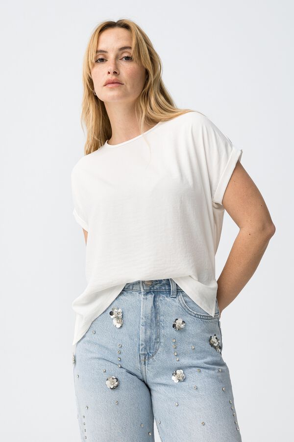 Tiffosi Relaxed short sleeve blouse beige