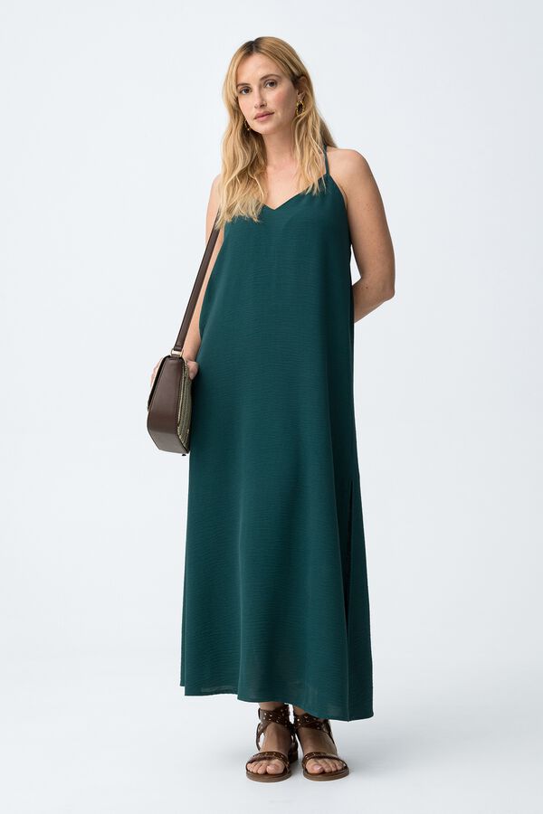 Tiffosi Vestido slim tirantes cruzados azul