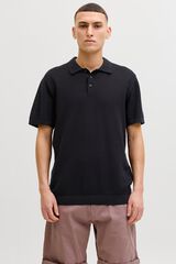 Jack & Jones Regular fit jersey polo shirt black