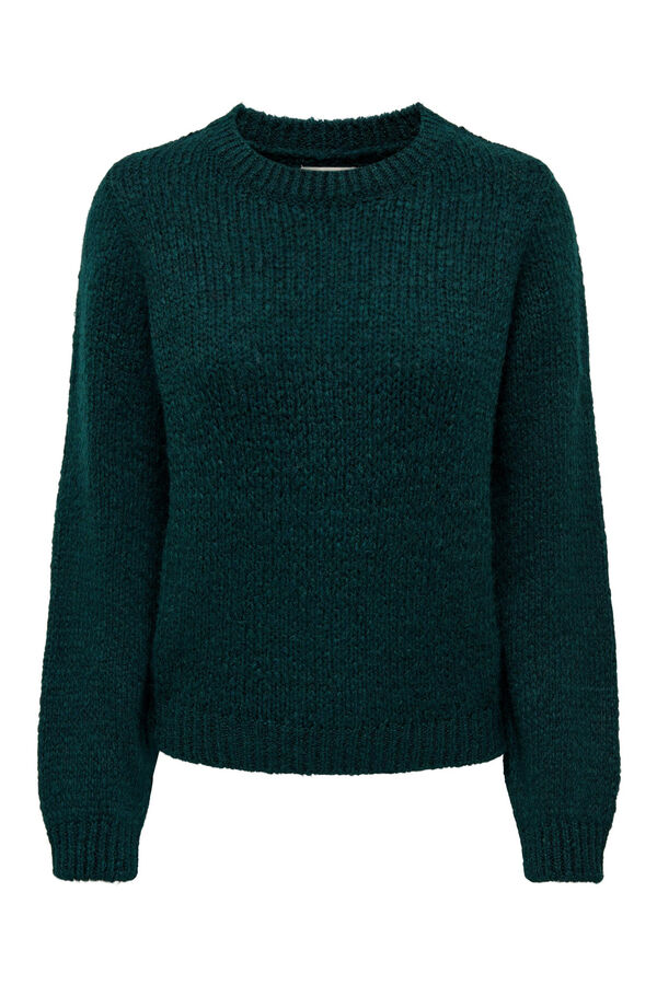 Springfield Round neck jersey-knit jumper zelena