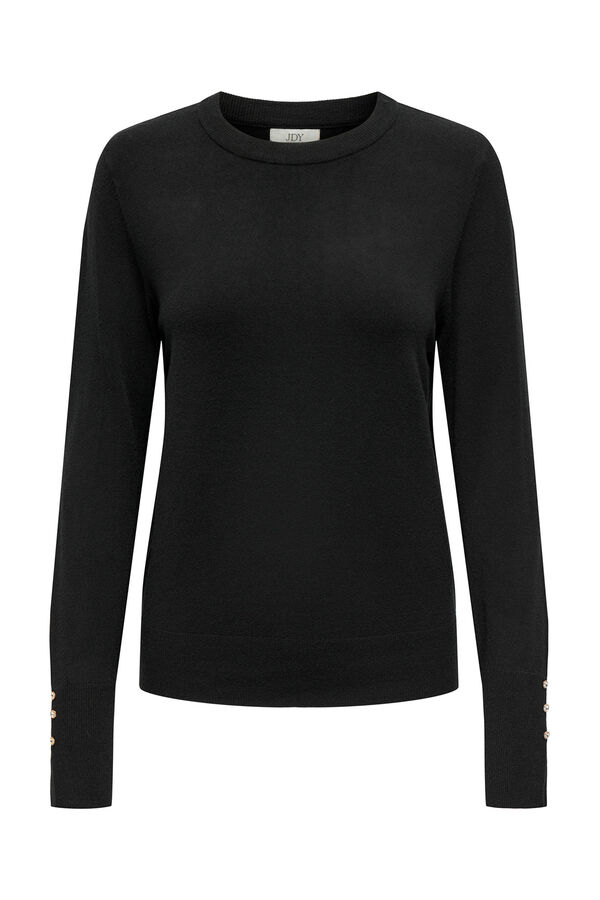 JDY Jersey cuello redondo negro