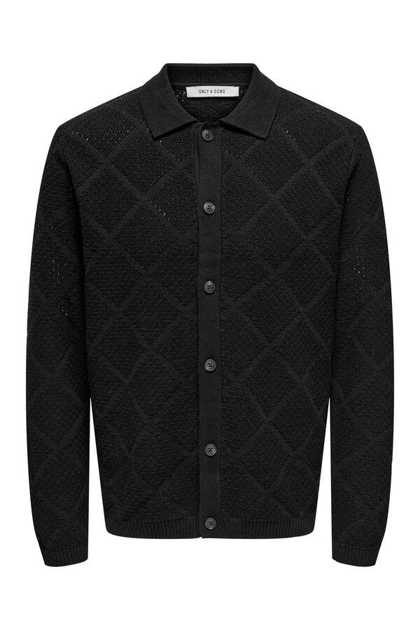 Only & Sons C&aacute;rdigan cierre de botones negro