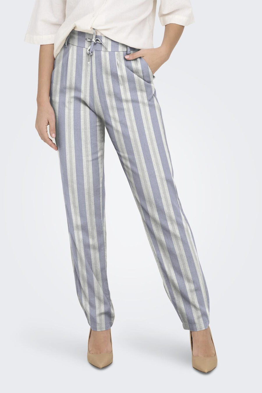 Pantalón fluido de lino corte clásico