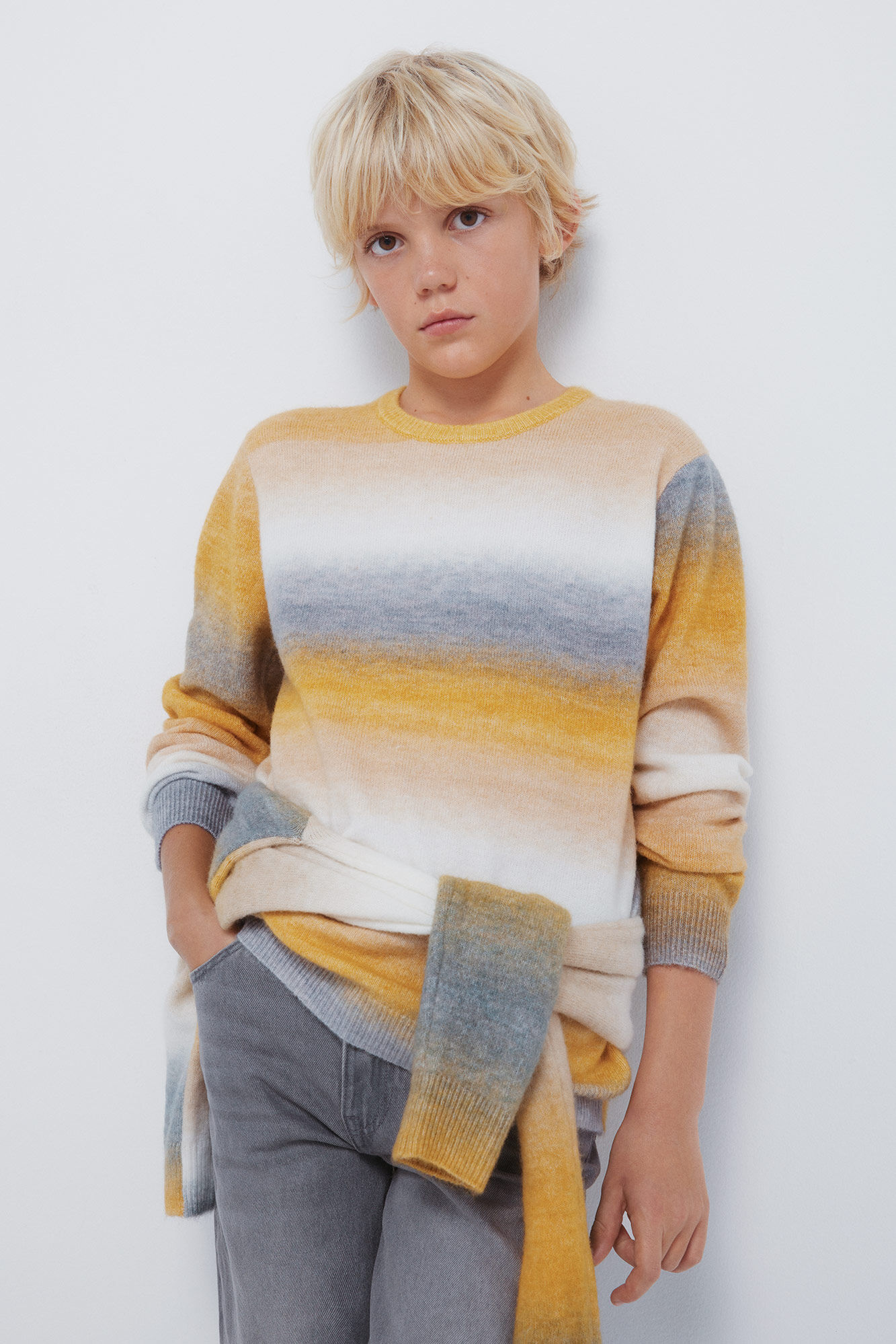 Springfield Kids Narandžasti pruge džemper za dečake